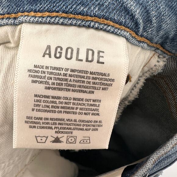 AGOLDE NWT Riley Crop Ankle DenimJeans  in Silence Wash // 32 - Picture 13 of 14